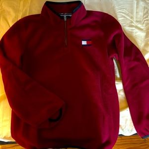 Red quarters zip fleece